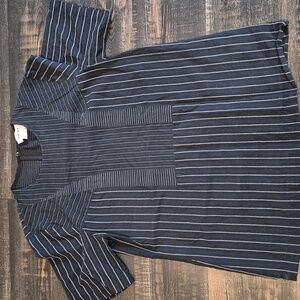 DKNY Black and White Striped Top